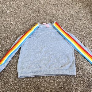 Children gray long sleeve with colors on sleeves!